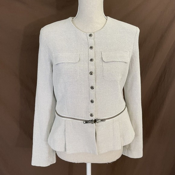 Cabi Carol Anderson by Invitation 2 in 1 Jacket Size 6  w/ Zip Off Peplum Blazer - Picture 2 of 9